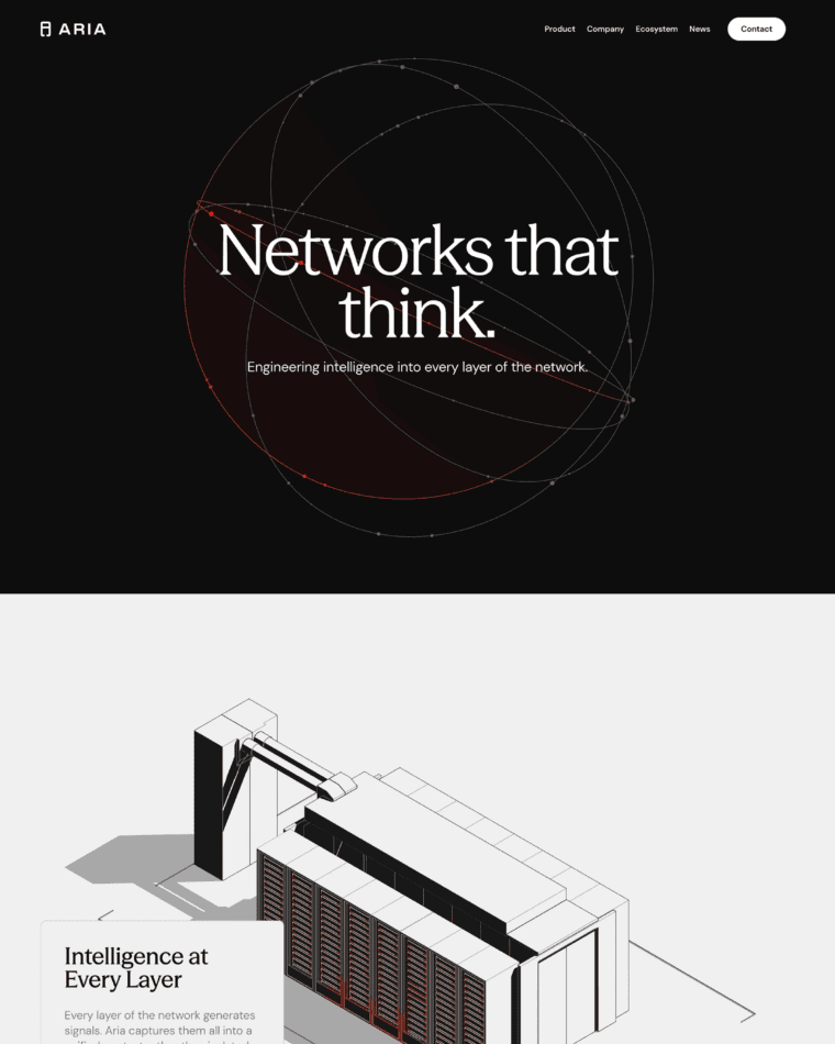 Aria SaaS landing page preview